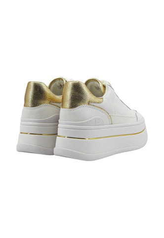 MICHAEL KORS Hayes Lace Up Sneaker Donna Pale Gold Bianco 43R4HYFS2L - Sandrini Calzature e Abbigliamento