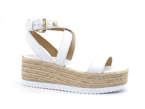 MICHAEL KORS Lowry Wedge Sandalo Zeppa Corda Optic White 40S1LOFS1L - Sandrini Calzature e Abbigliamento