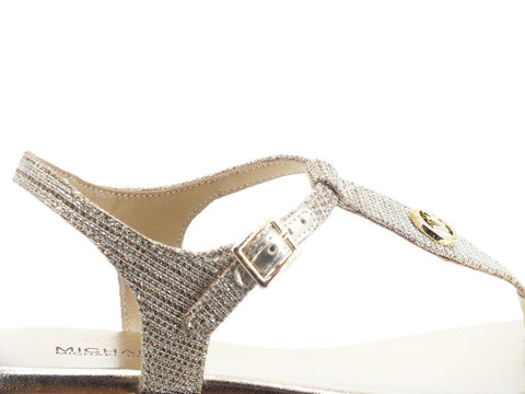 MICHAEL KORS Mallory Thong Sandalo Infradito Chain Glitter Pale Gold 40S2MAFA1D - Sandrini Calzature e Abbigliamento
