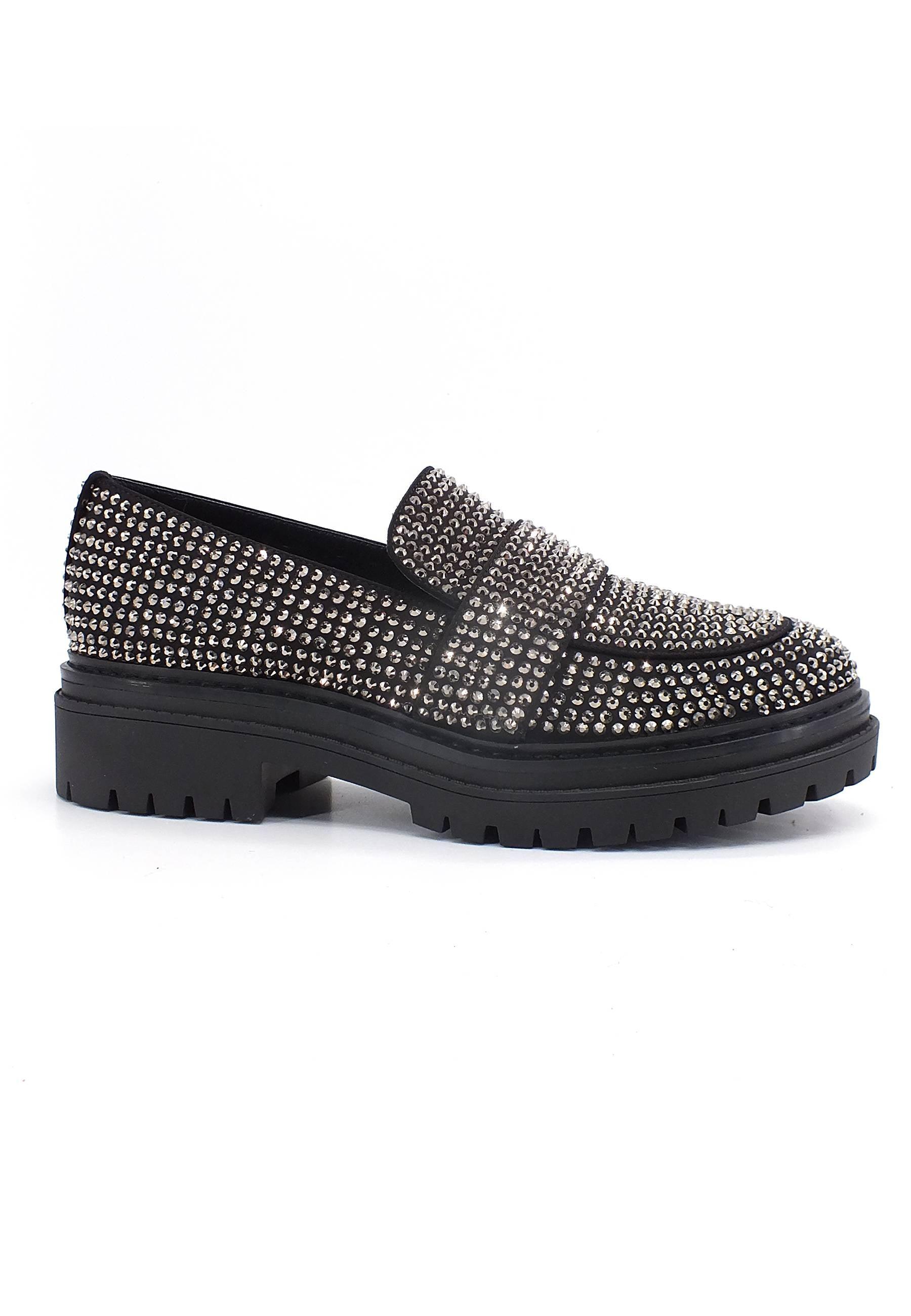 MICHAEL KORS Parker Lug Loafer Mocassino Brillantini Donna Black 40F2PKFP1D - Sandrini Calzature e Abbigliamento
