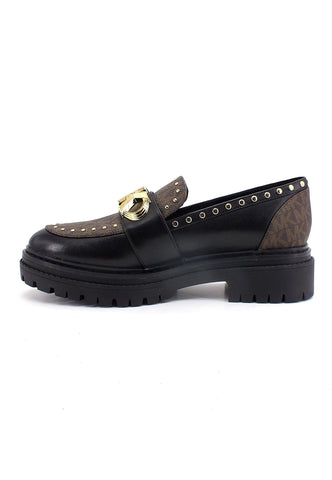 MICHAEL KORS Parker Lug Loafer Mocassino Donna Black Brown 40F2PKFP2B - Sandrini Calzature e Abbigliamento