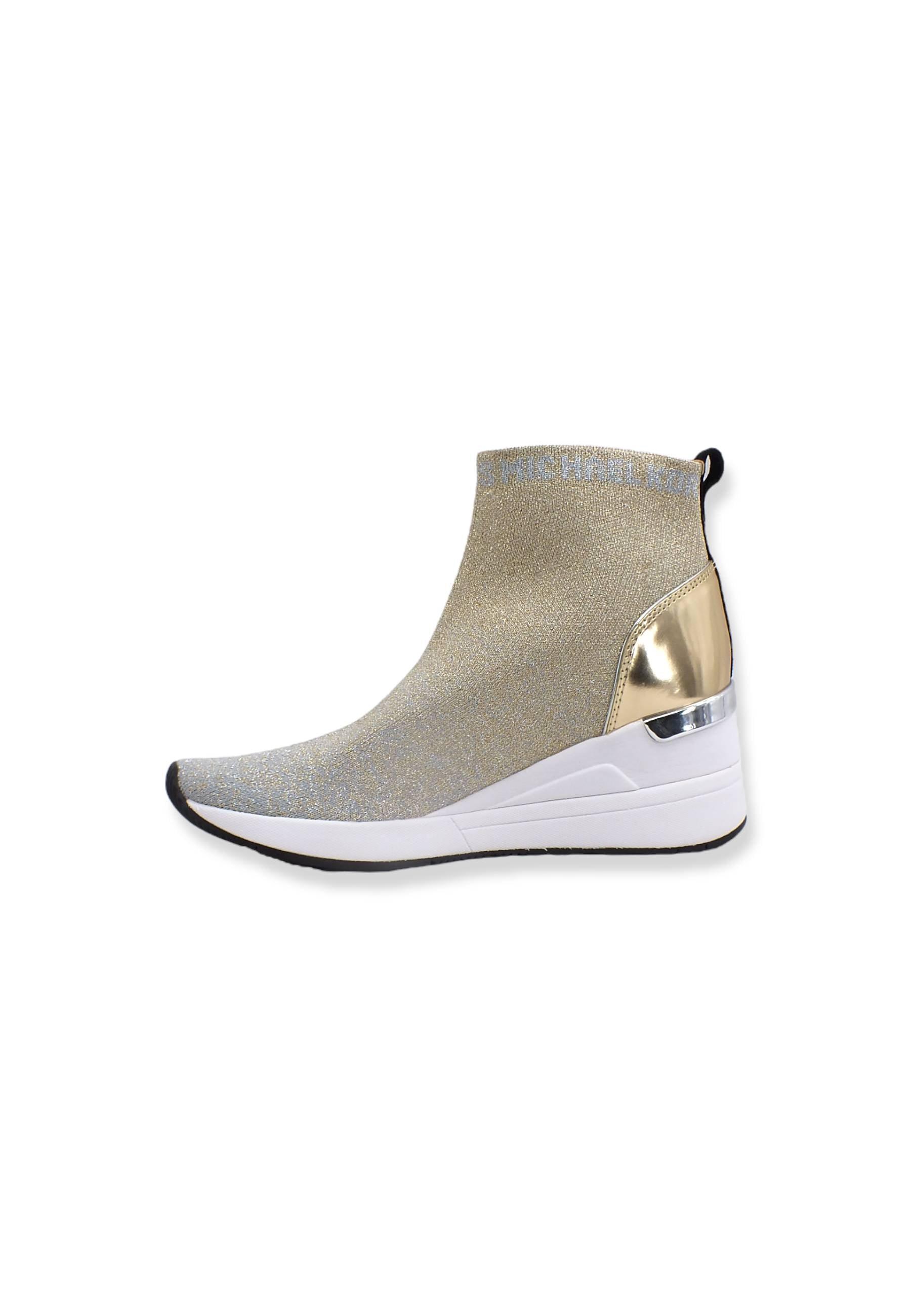 MICHAEL KORS Skyler Bootie Sneaker Calzino Donna Silver PlGold 43T2SKFE5M - Sandrini Calzature e Abbigliamento