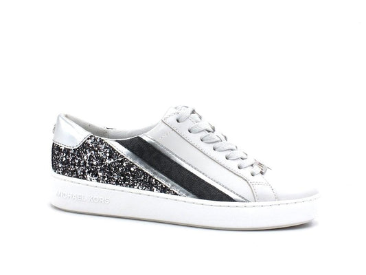 MICHAEL KORS Slade Lace Up Sneaker Glitter Silver Light Slate 43R1SLFS2L - Sandrini Calzature e Abbigliamento