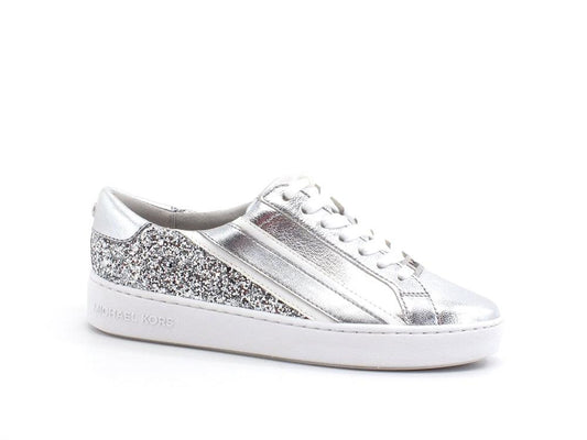 MICHAEL KORS Slade Lace Up Sneaker Metallic Glitter Silver 43T1SLFS1M - Sandrini Calzature e Abbigliamento