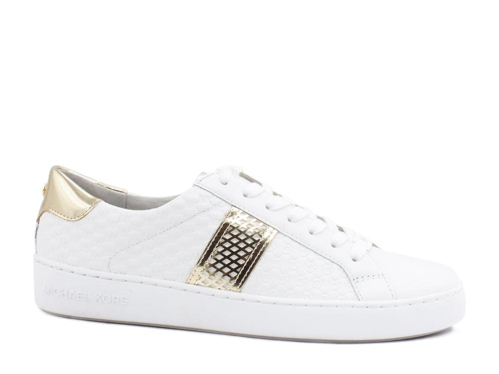 MICHEAL KORS Irving Stripe Lace Up Sneakers Optic White 43T0IRFS7L - Sandrini Calzature e Abbigliamento