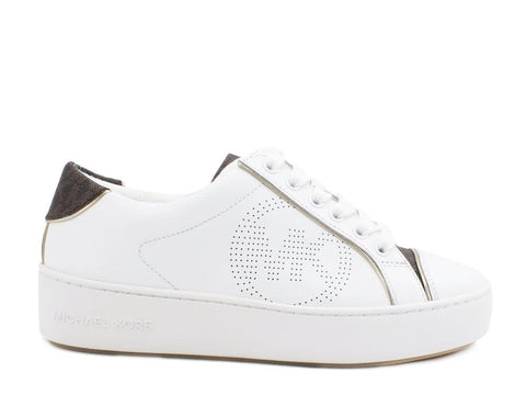 MICHEAL KORS Kirby Lace Up Sneakers Optic White Brown 43T0KBFS1L - Sandrini Calzature e Abbigliamento