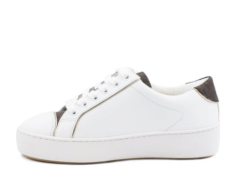 MICHEAL KORS Kirby Lace Up Sneakers Optic White Brown 43T0KBFS1L - Sandrini Calzature e Abbigliamento