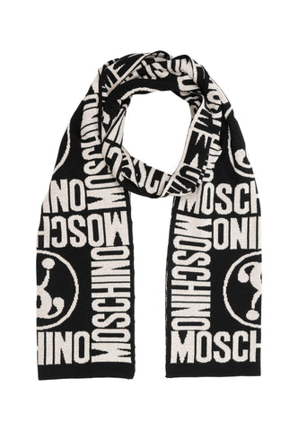 MOSCHINO Sciarpa Donna Black Cream 30623-M2966 - Sandrini Calzature e Abbigliamento