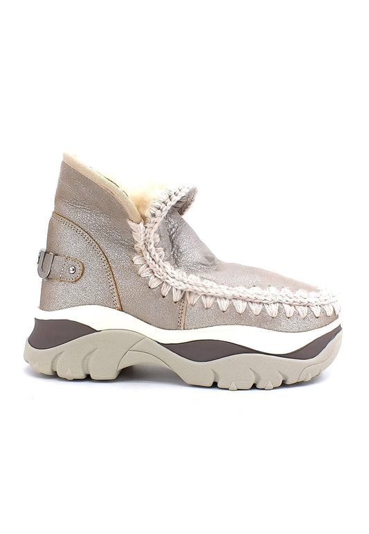 MOU Chunky Eskimo Stivaletto Pelo Donna Stone Metallic - Sandrini Calzature e Abbigliamento