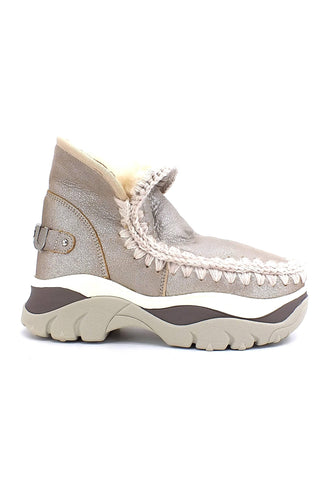 MOU Chunky Eskimo Stivaletto Pelo Donna Stone Metallic - Sandrini Calzature e Abbigliamento