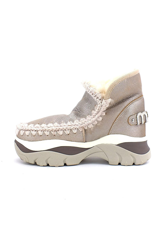 MOU Chunky Eskimo Stivaletto Pelo Donna Stone Metallic - Sandrini Calzature e Abbigliamento