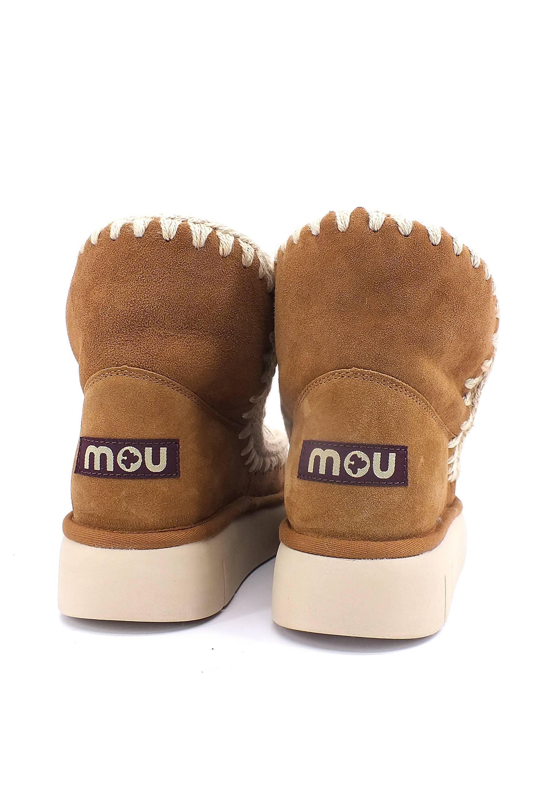 MOU Eskimo 18 Bounce Stivaletto Pelo Donna Cognac - Sandrini Calzature e Abbigliamento