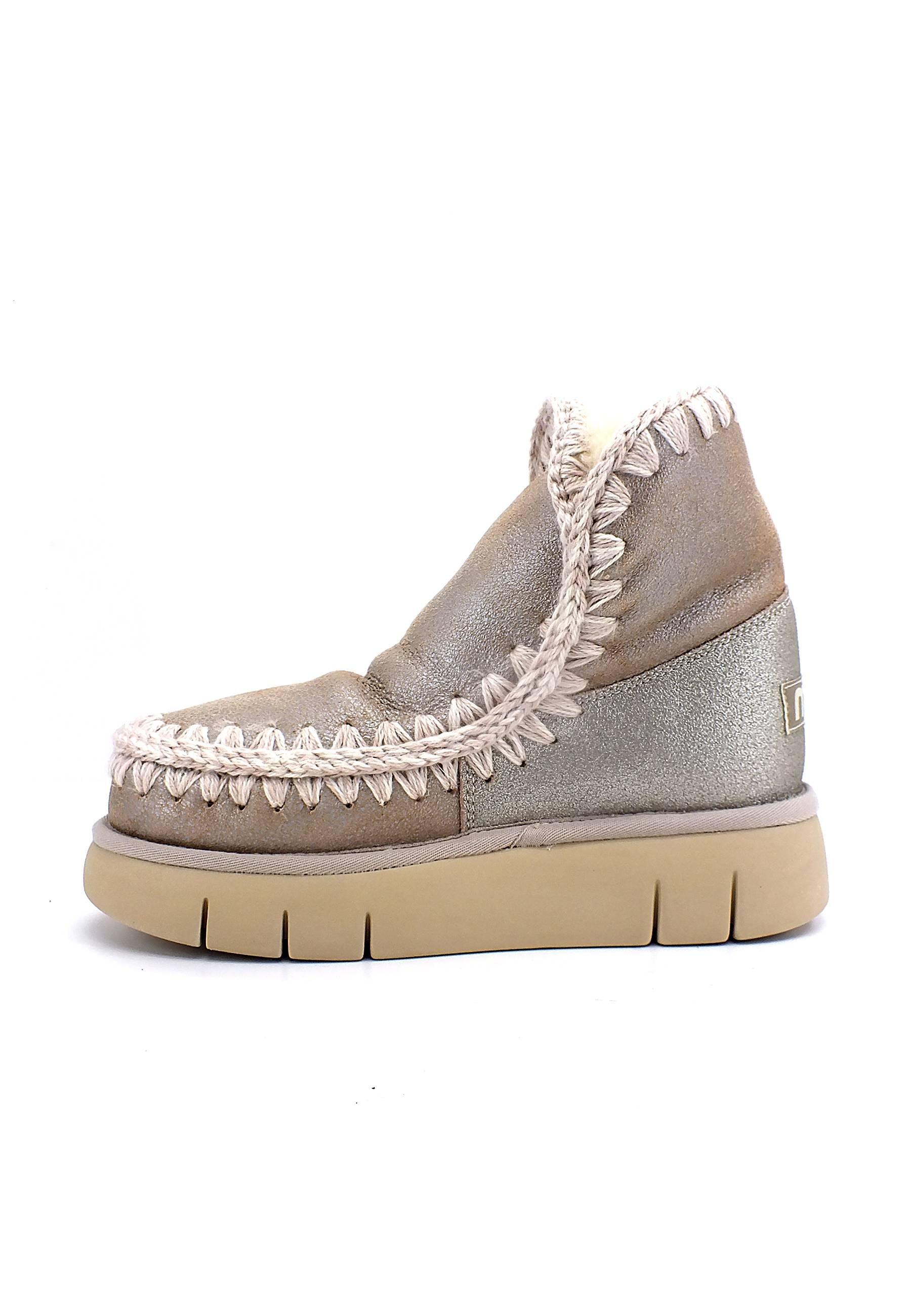 MOU Eskimo 18 Bounce Stivaletto Pelo Donna Stone Metallic - Sandrini Calzature e Abbigliamento