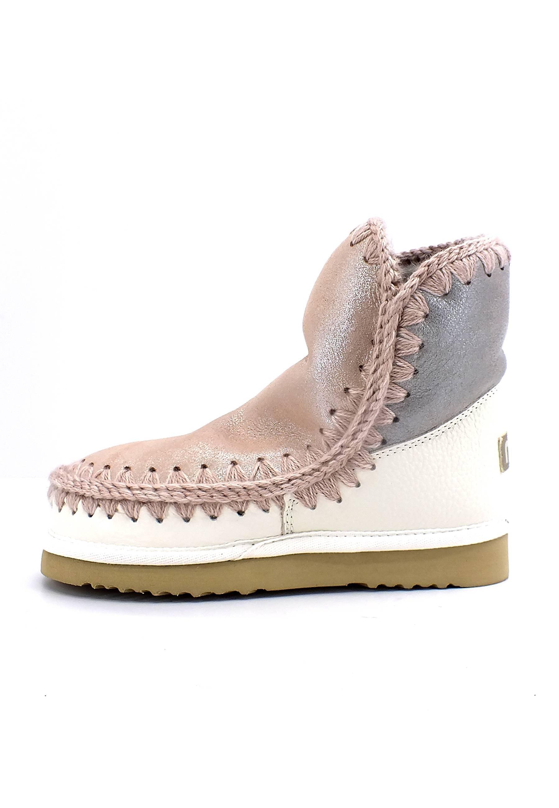 MOU Eskimo 18 Color Block Stivaletto Pelo Donna Dust Microglitter Mix - Sandrini Calzature e Abbigliamento