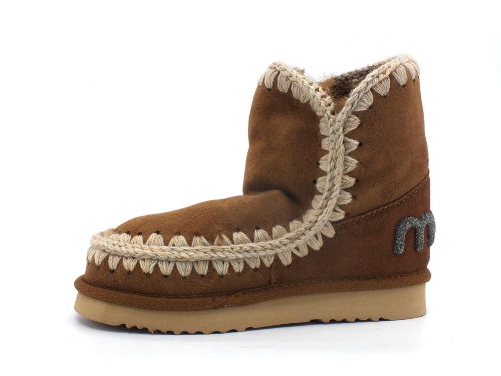 MOU Eskimo 18 Glitter Logo Stivaletto Pelo Cognac MU.FW101050A - Sandrini Calzature e Abbigliamento