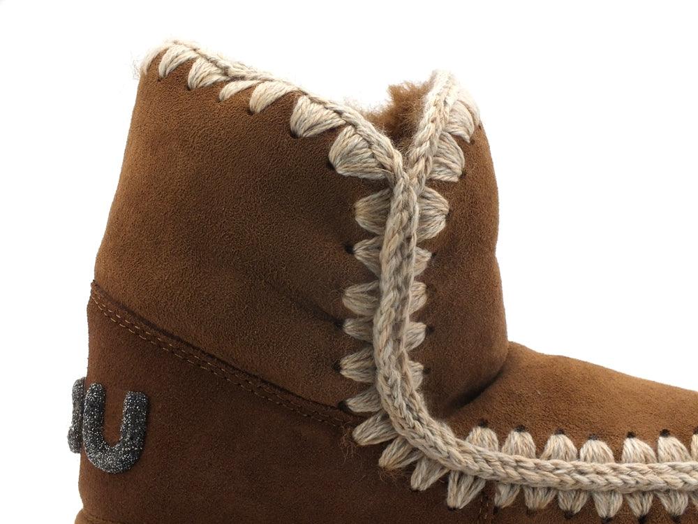 MOU Eskimo 18 Glitter Logo Stivaletto Pelo Cognac MU.FW101050A - Sandrini Calzature e Abbigliamento