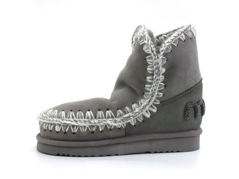 MOU Eskimo 18 Glitter Logo Stivaletto Pelo New Grey MU.FW101050A - Sandrini Calzature e Abbigliamento