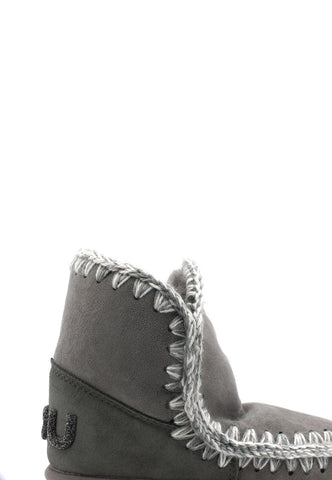 MOU Eskimo 18 Glitter Logo Stivaletto Pelo NGRE New Grey - Sandrini Calzature e Abbigliamento
