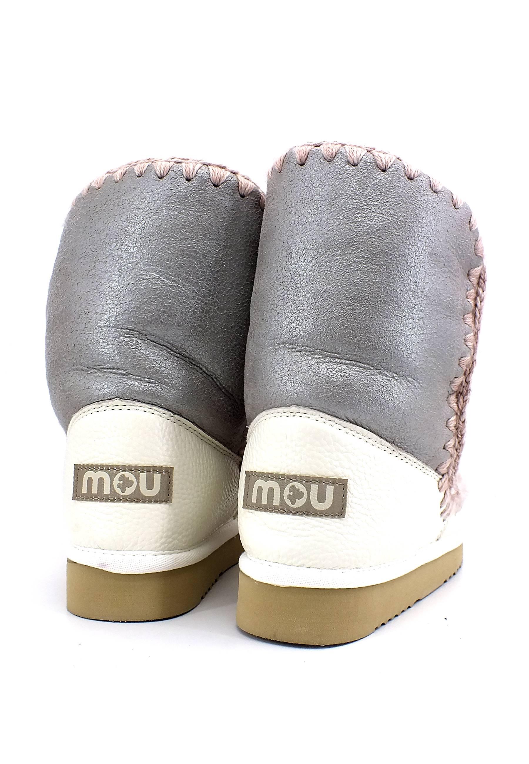 MOU Eskimo 24 Color Block Stivaletto Pelo Donna Dust Microglitter Mix - Sandrini Calzature e Abbigliamento