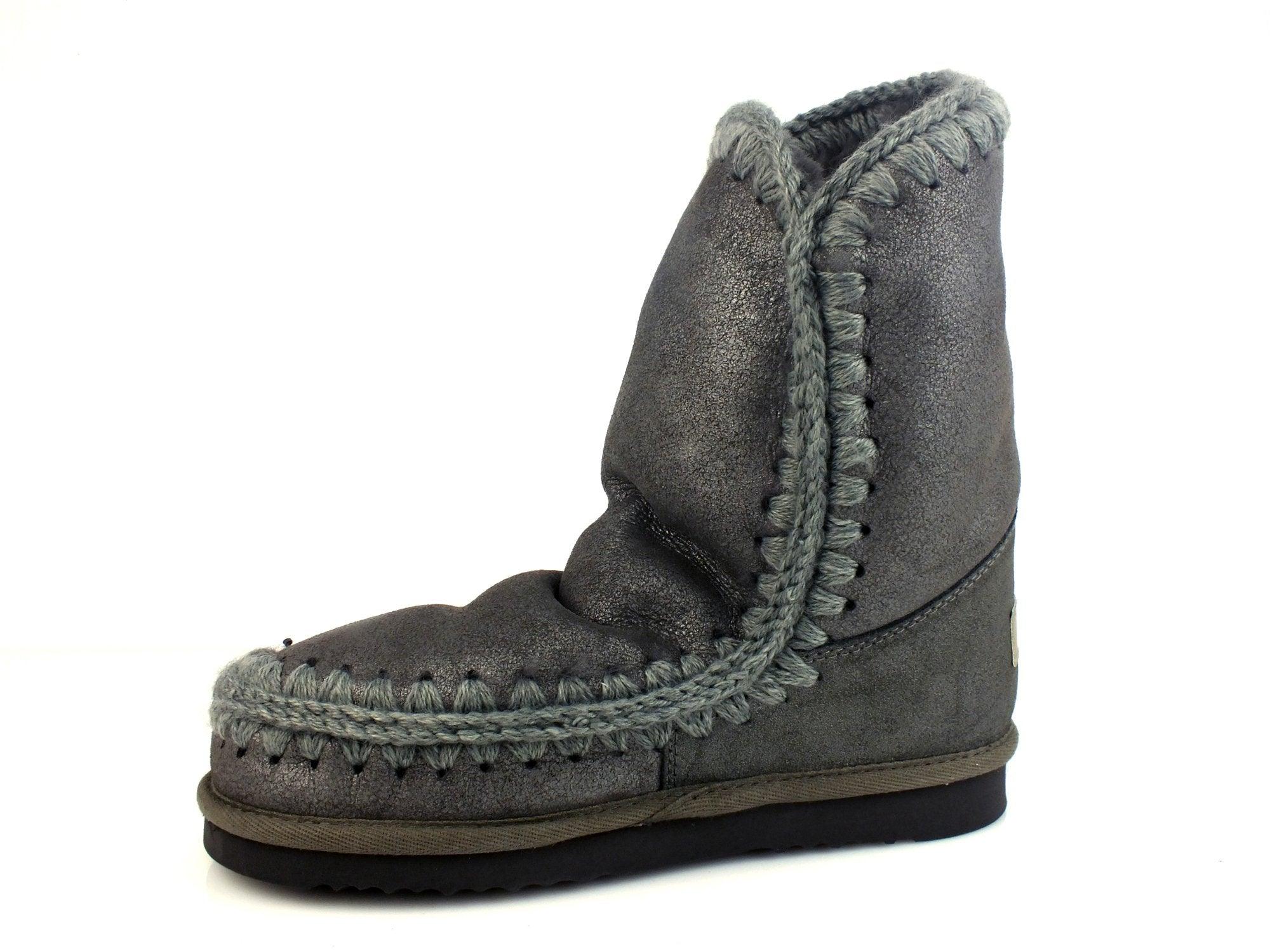 MOU ESKIMO 24 stivaletto donna pelo lana PELLE DUIRO GRIGIO ANTRACITE - Sandrini Calzature e Abbigliamento