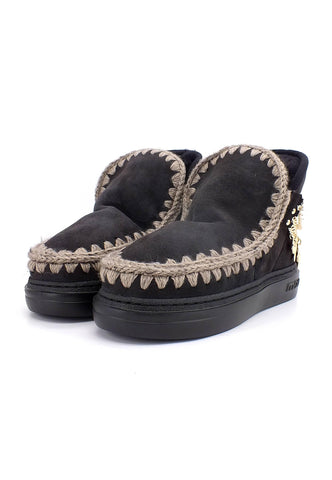 MOU Eskimo Chain Stivaletto Pelo Donna Off Black - Sandrini Calzature e Abbigliamento