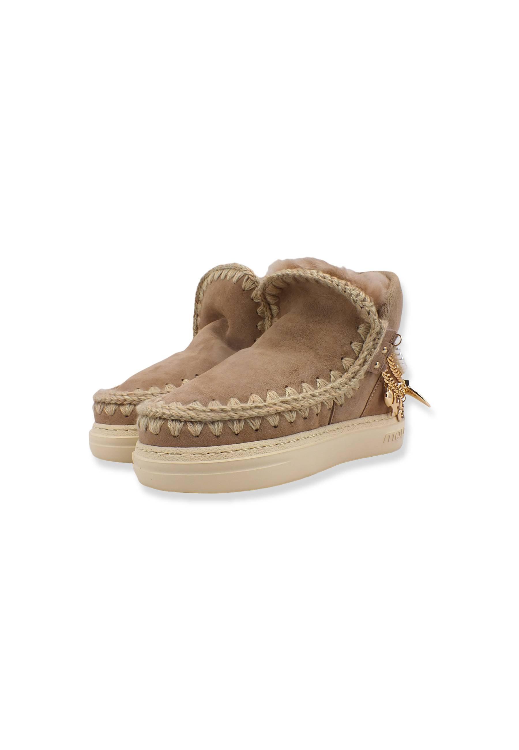 MOU Eskimo Chain&Charm Stivaletto Pelo Beige Caramel - Sandrini Calzature e Abbigliamento