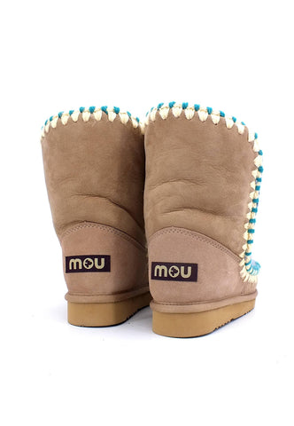 MOU Eskimo Overstitching Stivaletto Pelo Donna Camel - Sandrini Calzature e Abbigliamento