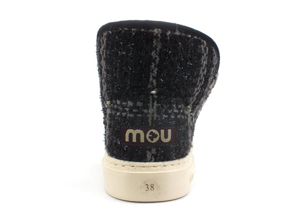 MOU Eskimo Sneaker Bold Textile Tartan Lurex Black White MU.FW411000K - Sandrini Calzature e Abbigliamento