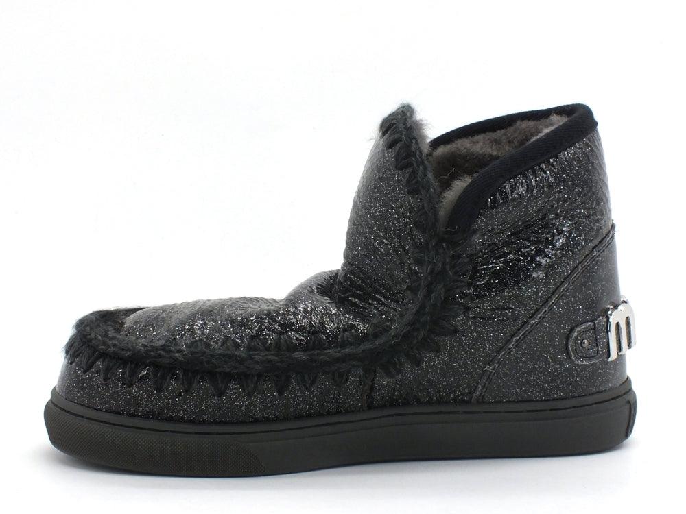 MOU Eskimo Sneaker Stivale Pelo Glitter Logo Black Charcoal MU.FW111008C - Sandrini Calzature e Abbigliamento