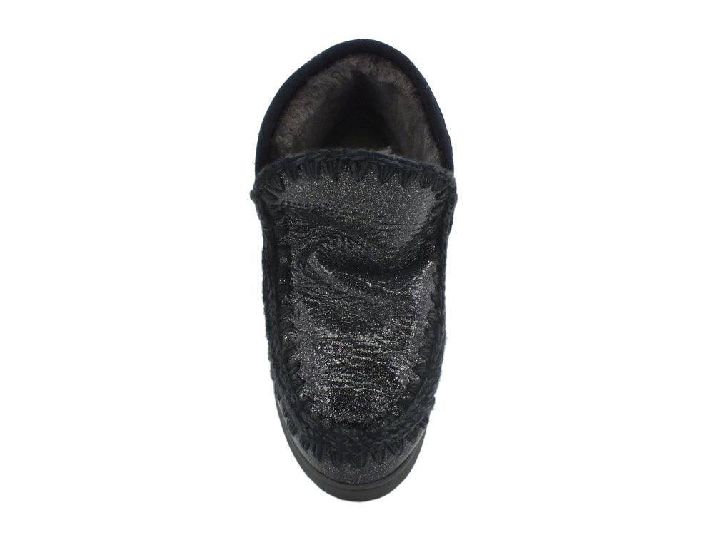 MOU Eskimo Sneaker Stivale Pelo Glitter Logo Black Charcoal MU.FW111008C - Sandrini Calzature e Abbigliamento