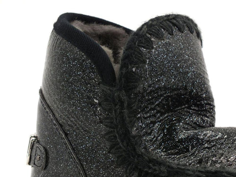 MOU Eskimo Sneaker Stivale Pelo Glitter Logo Black Charcoal MU.FW111008C - Sandrini Calzature e Abbigliamento