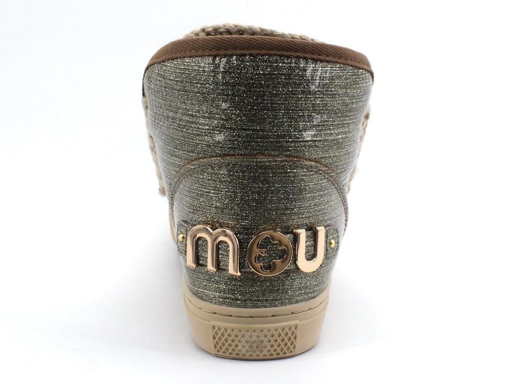MOU Eskimo Sneaker Stivale Pelo Glitter Logo Dark Stone MU.FW111008C - Sandrini Calzature e Abbigliamento