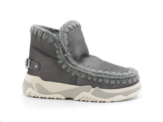 MOU Eskimo Trainer Logo Rhinestone Stivaletto Pelo Dust Iron MU.FW201013B - Sandrini Calzature e Abbigliamento