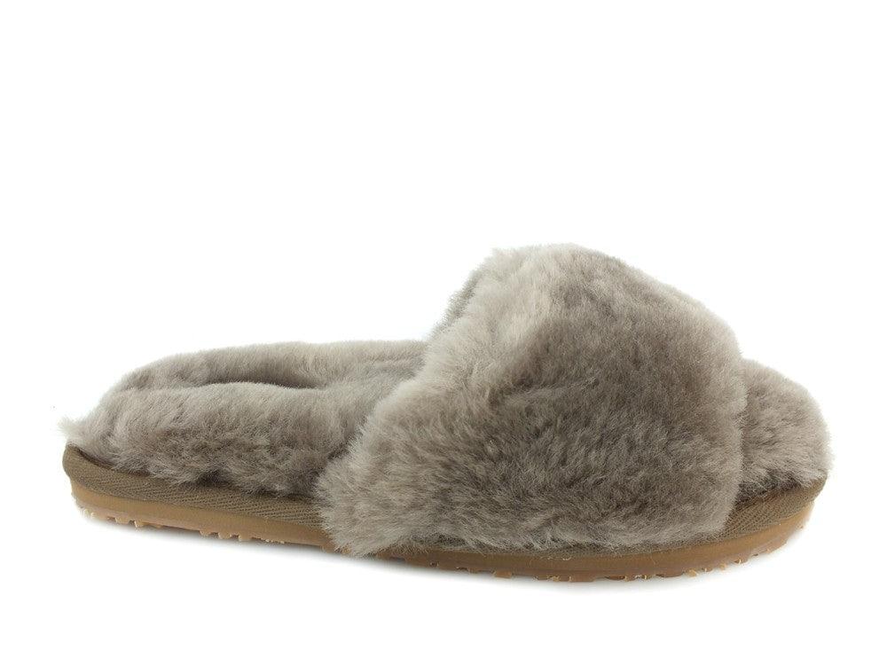 MOU Sheepskin Fur Slide Slipper Elephant Grey - Sandrini Calzature e Abbigliamento