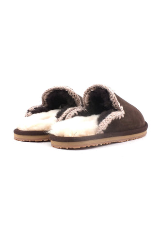MOU Suede Eskimo Ciabatta Pelo Donna Mocha Marrone MU.FW161008A - Sandrini Calzature e Abbigliamento