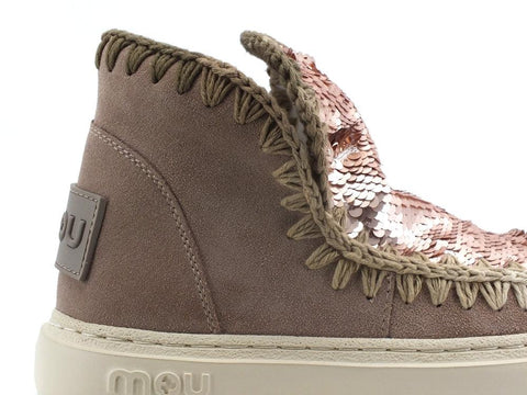 MOU Summer Eskimo Bold Suede Sequins Degraded Stitching Pink Sand MU.SW411002F - Sandrini Calzature e Abbigliamento