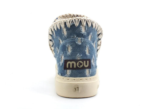 MOU Summer Eskimo Sneaker Bold Crochet Upper Denim Blue Patchwork MU.SW411005S - Sandrini Calzature e Abbigliamento