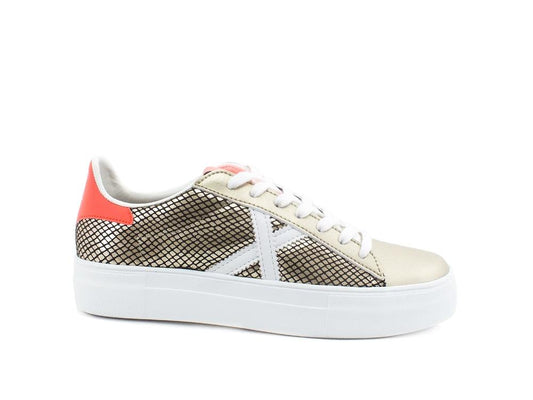 MUNICH Rete Sky 09 Sneaker Donna Platino Black Coral Fluo 8085009 - Sandrini Calzature e Abbigliamento