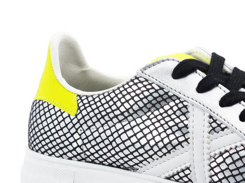 MUNICH Rete Sky 10 Sneaker Donna Silver Black Yellow Fluo 8085010 - Sandrini Calzature e Abbigliamento