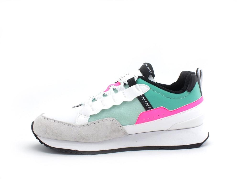 NORTH SAILS Sneaker Running Donna Tricolor White Water Green Pink Fluo RW-03REEF038 - Sandrini Calzature e Abbigliamento