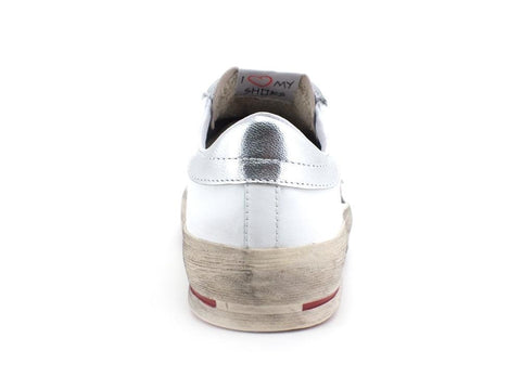 OKINAWA Low Plus Limited Sneaker Laminata Bianco Argento 2129 - Sandrini Calzature e Abbigliamento