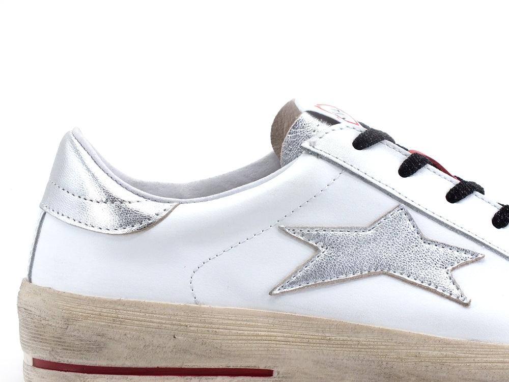 OKINAWA Low Plus Limited Sneaker Laminata Bianco Argento 2129 - Sandrini Calzature e Abbigliamento