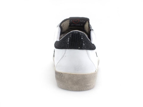 OKINAWA Low Sneaker Star Bianco Nero Leopard 2108 - Sandrini Calzature e Abbigliamento