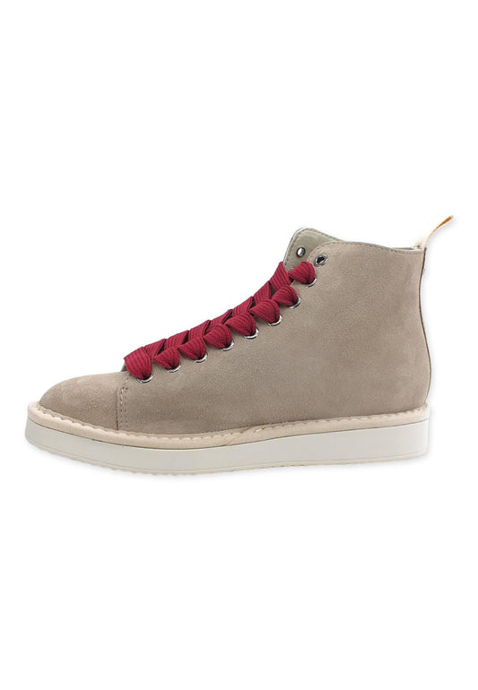 PAN CHIC Ankle Boot Sneaker Donna Dove Grey Biking Red P01W1400200005 - Sandrini Calzature e Abbigliamento