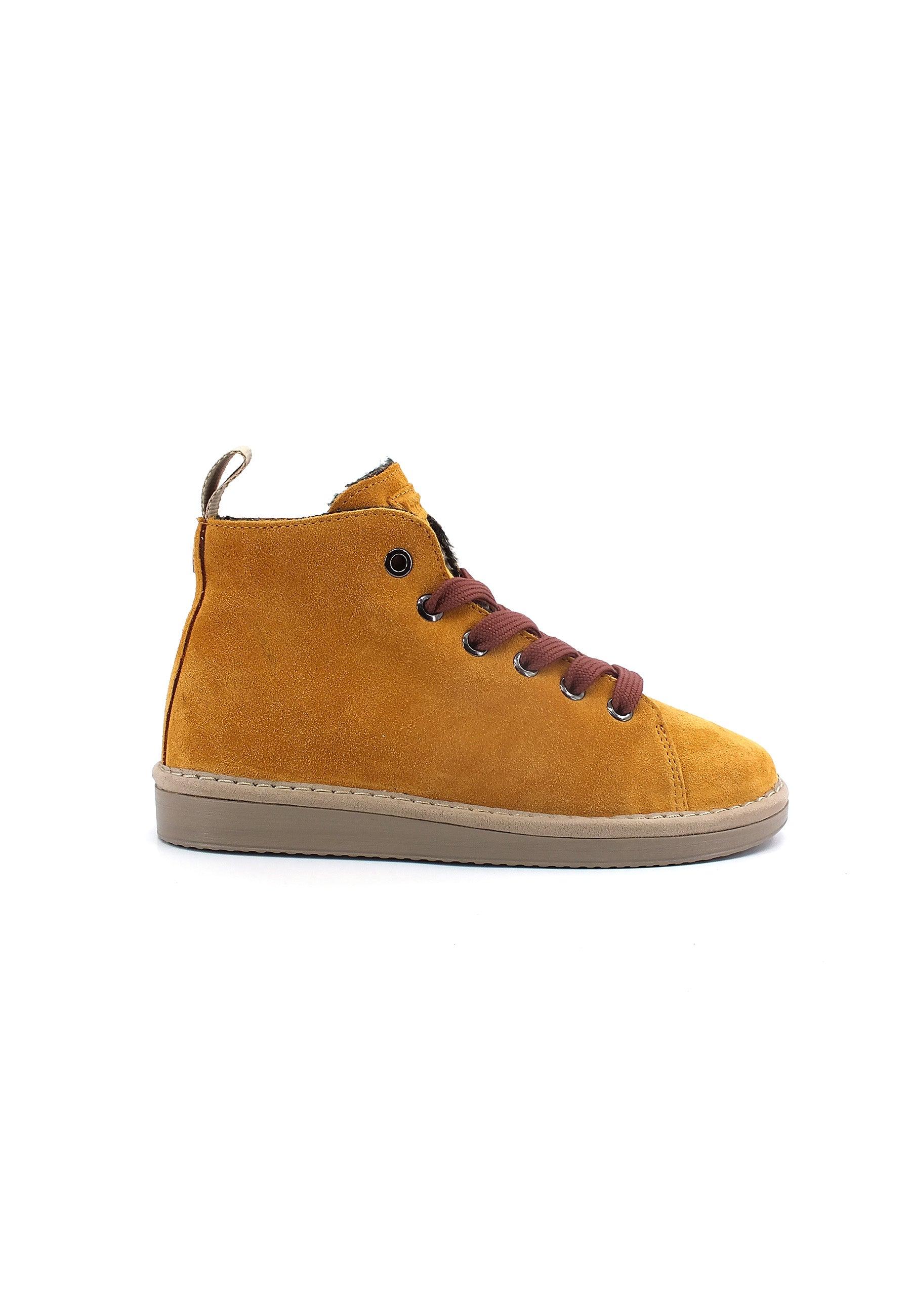 PAN CHIC Ankle Boot Sneaker Pelo Bimbo Curry Brown Cognac P01K1400200006 - Sandrini Calzature e Abbigliamento