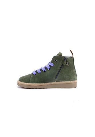 PAN CHIC Ankle Boot Sneaker Pelo Bimbo Military Green Urban Violet P01K1400200006 - Sandrini Calzature e Abbigliamento