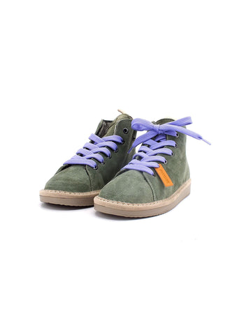 PAN CHIC Ankle Boot Sneaker Pelo Bimbo Military Green Urban Violet P01K1400200006 - Sandrini Calzature e Abbigliamento