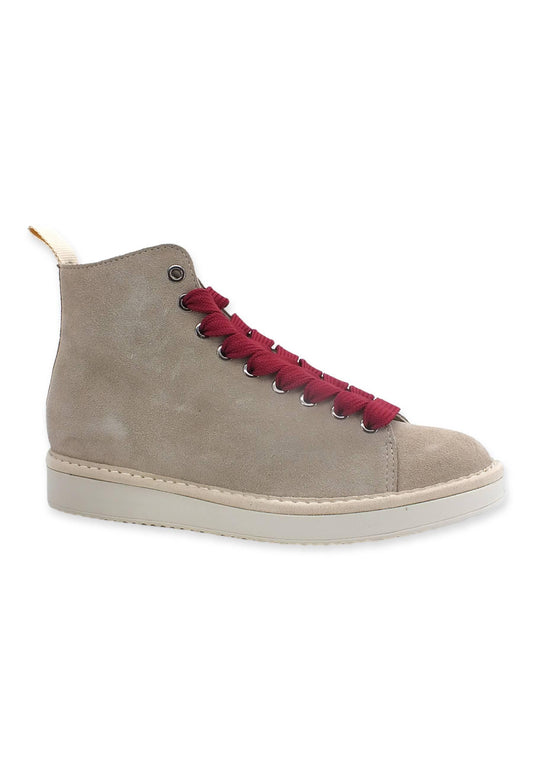 PAN CHIC Ankle Boot Sneaker Pelo Donna Dove Grey Biking Red P01W1400200006 - Sandrini Calzature e Abbigliamento