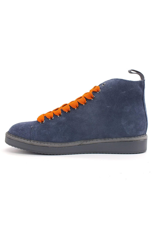 PAN CHIC Ankle Boot Sneaker Pelo Uomo Dark Blue Burnt Orange P01M1400200006 - Sandrini Calzature e Abbigliamento