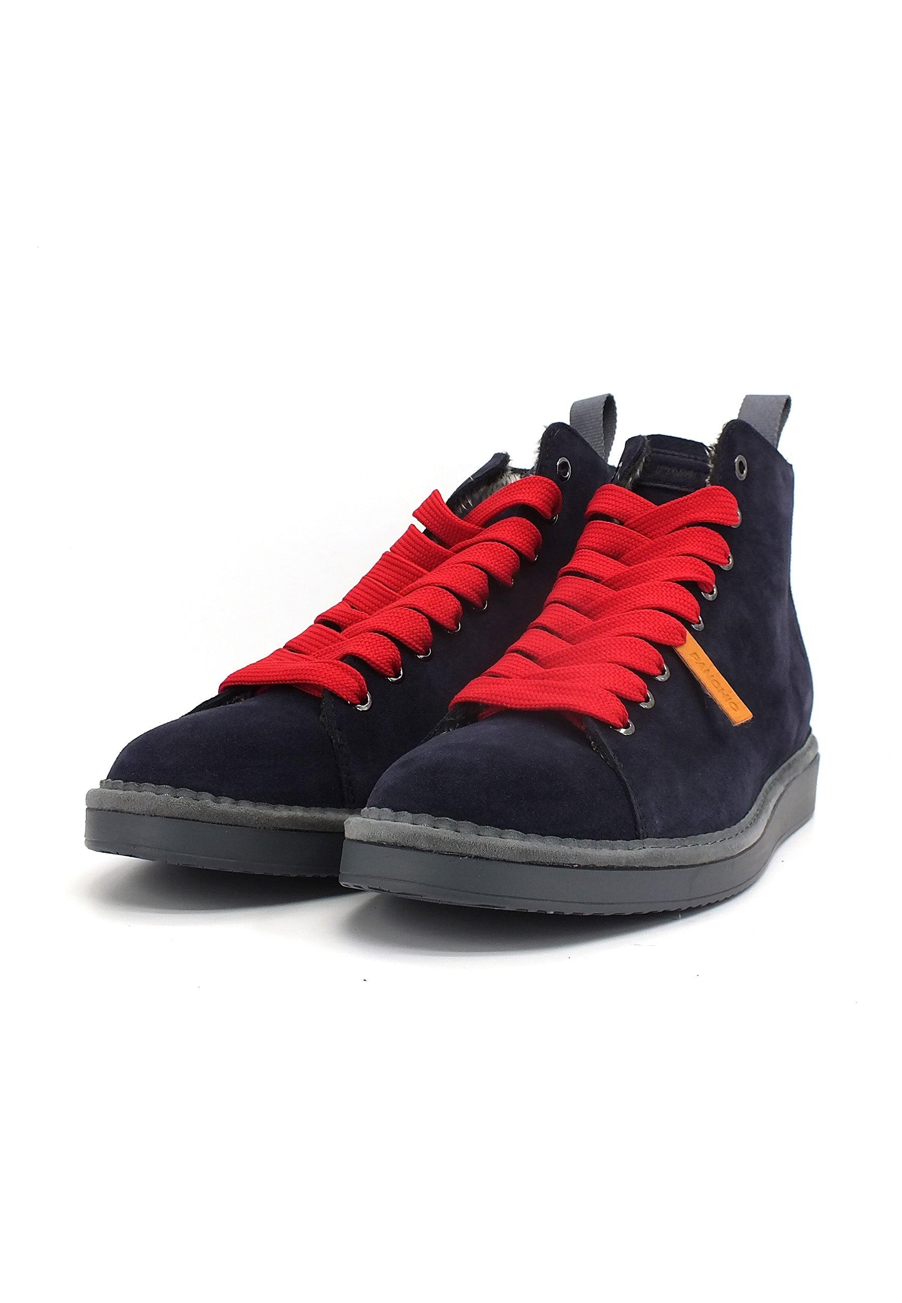 PAN CHIC Ankle Boot Sneaker Pelo Uomo Space Blue Red P01M1400200006 - Sandrini Calzature e Abbigliamento